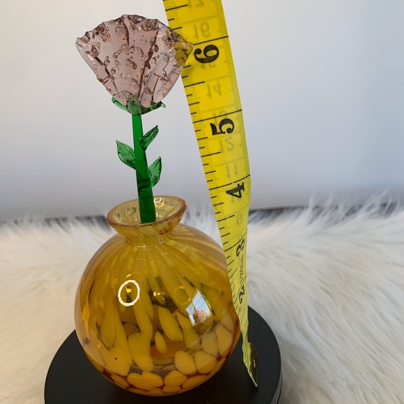 Vintage Charming Yellow and Green Glass Accent Vase - Picture 3 of 6